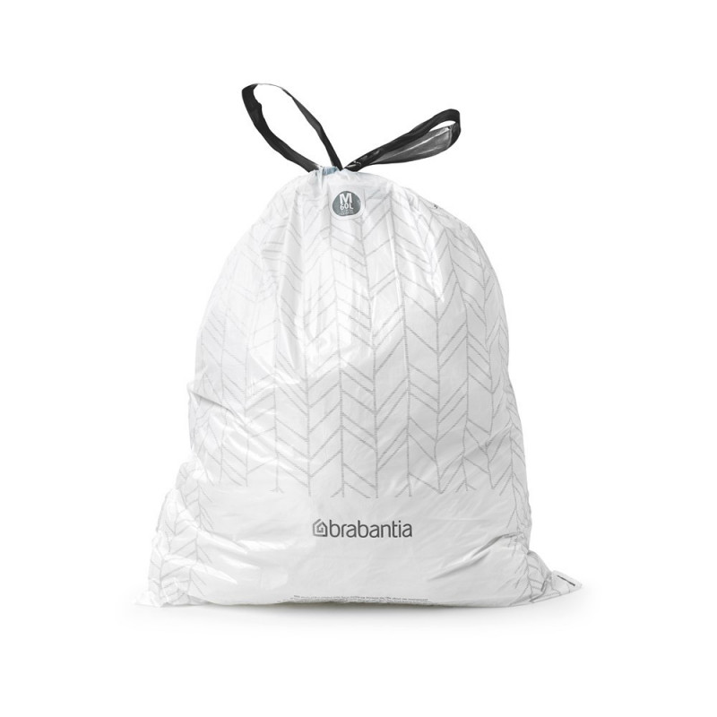 Торбички за кош Brabantia PerfectFit Bo 1004145, Размер M, 60 л, 10 броя, Бял