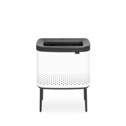 Кош за пране Brabantia Bo 1004174, 60 л, Пълнене без отваряне, Вентилационни отвори, Регулируеми крачета, Бял