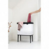 Кош за пране Brabantia Bo 1004174, 60 л, Пълнене без отваряне, Вентилационни отвори, Регулируеми крачета, Бял