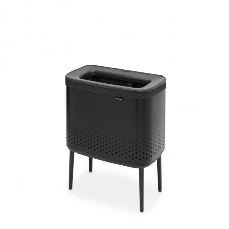 Кош за пране Brabantia Bo 1004175, 60 л, Пълнене без отваряне, Вентилационни отвори, Регулируеми крачета, Черен