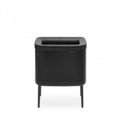 Кош за пране Brabantia Bo 1004175, 60 л, Пълнене без отваряне, Вентилационни отвори, Регулируеми крачета, Черен