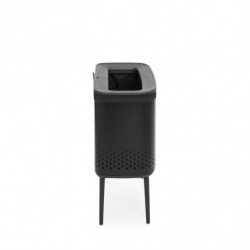 Кош за пране Brabantia Bo 1004175, 60 л, Пълнене без отваряне, Вентилационни отвори, Регулируеми крачета, Черен