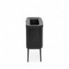 Кош за пране Brabantia Bo 1004175, 60 л, Пълнене без отваряне, Вентилационни отвори, Регулируеми крачета, Черен