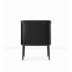 Кош за пране Brabantia Bo 1004175, 60 л, Пълнене без отваряне, Вентилационни отвори, Регулируеми крачета, Черен