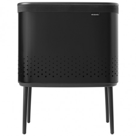 Кош за пране Brabantia Bo 1004175, 60 л, Пълнене без отваряне, Вентилационни отвори, Регулируеми крачета, Черен