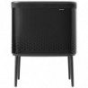 Кош за пране Brabantia Bo 1004175, 60 л, Пълнене без отваряне, Вентилационни отвори, Регулируеми крачета, Черен