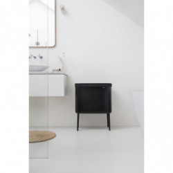 Кош за пране Brabantia Bo 1004175, 60 л, Пълнене без отваряне, Вентилационни отвори, Регулируеми крачета, Черен