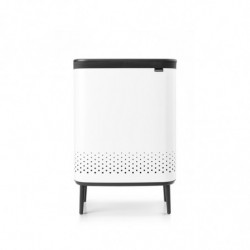 Кош за пране Brabantia Bo 1004176, 2x45 л, Пълнене без отваряне, Вентилационни отвори, Регулируеми крачета, Бял