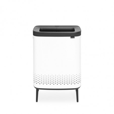 Кош за пране Brabantia Bo 1004176, 2x45 л, Пълнене без отваряне, Вентилационни отвори, Регулируеми крачета, Бял