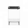 Кош за пране Brabantia Bo 1004176, 2x45 л, Пълнене без отваряне, Вентилационни отвори, Регулируеми крачета, Бял