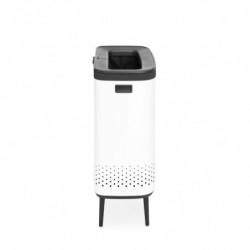 Кош за пране Brabantia Bo 1004176, 2x45 л, Пълнене без отваряне, Вентилационни отвори, Регулируеми крачета, Бял