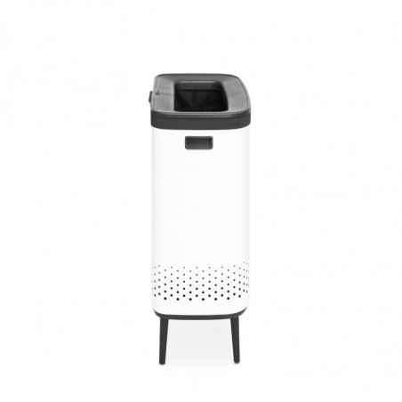Кош за пране Brabantia Bo 1004176, 2x45 л, Пълнене без отваряне, Вентилационни отвори, Регулируеми крачета, Бял
