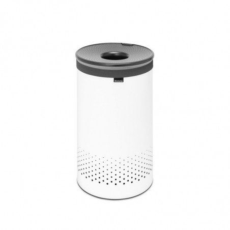 Кош за пране Brabantia 1004179, 60 л, Пластмасов капак, Пълнене без отваряне, Вентилационни отвори, Бял
