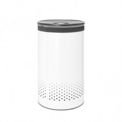 Кош за пране Brabantia 1004179, 60 л, Пластмасов капак, Пълнене без отваряне, Вентилационни отвори, Бял