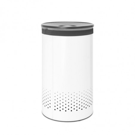 Кош за пране Brabantia 1004179, 60 л, Пластмасов капак, Пълнене без отваряне, Вентилационни отвори, Бял