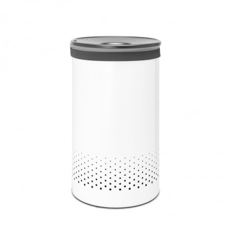 Кош за пране Brabantia 1004179, 60 л, Пластмасов капак, Пълнене без отваряне, Вентилационни отвори, Бял