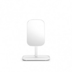 Огледало с поставка за принадлежности Brabantia ReNew 1004185, 28.3х20х12.6 см, Неплъзгаща се основа, 360° регулиране, Бял