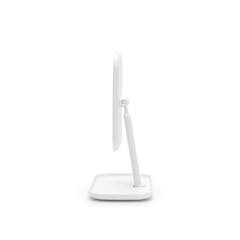 Огледало с поставка за принадлежности Brabantia ReNew 1004185, 28.3х20х12.6 см, Неплъзгаща се основа, 360° регулиране, Бял