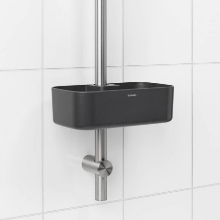 Органайзер за душ Brabantia ReNew 1004186, 7.5х13.3х24.4 см, Дъно с отвори за вода, Устойчивост на корозия, Тъмносив