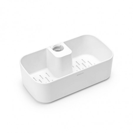 Органайзер за душ Brabantia ReNew 1004187, 7.5х13.3х24.4 см, Дъно с отвори за вода, Устойчивост на корозия, Бял