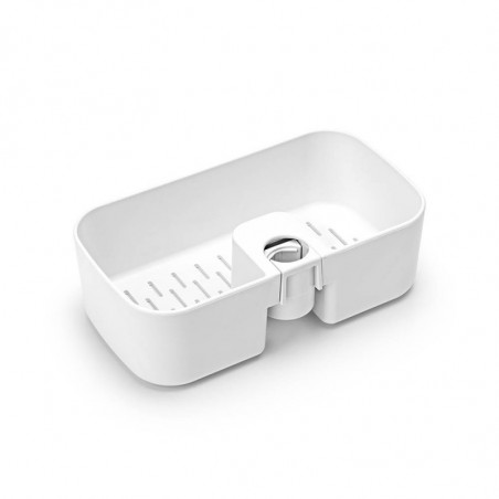 Органайзер за душ Brabantia ReNew 1004187, 7.5х13.3х24.4 см, Дъно с отвори за вода, Устойчивост на корозия, Бял