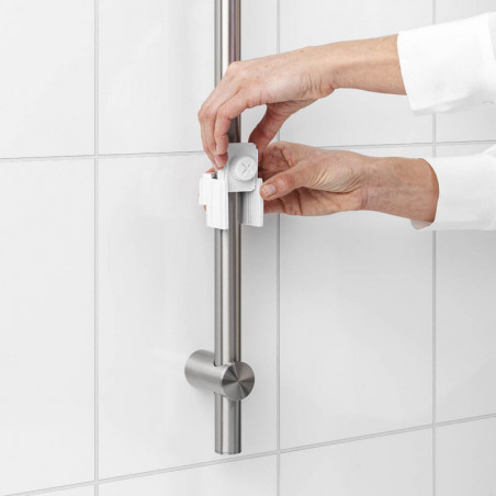 Органайзер за душ Brabantia ReNew 1004187, 7.5х13.3х24.4 см, Дъно с отвори за вода, Устойчивост на корозия, Бял