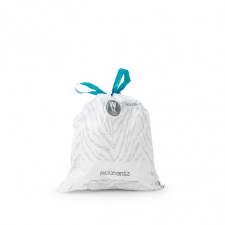 Торба за кош Brabantia PerfectFit NewIcon N 1005489, Размер W, 5 л, 40 бр, Бял