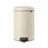 Кош за боклук с педал Brabantia NewIcon 1005535, 20 л, Плавно затваряне, Противоплъзгаща основа, Бежов
