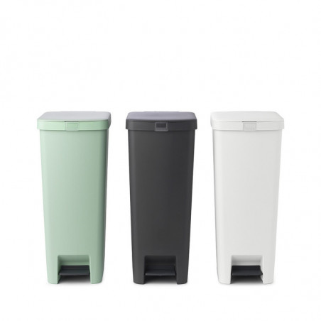 Кош за боклук с педал Brabantia StepUp 1005556, 40 л, Екологични материали, Голям отвор, Светлосив