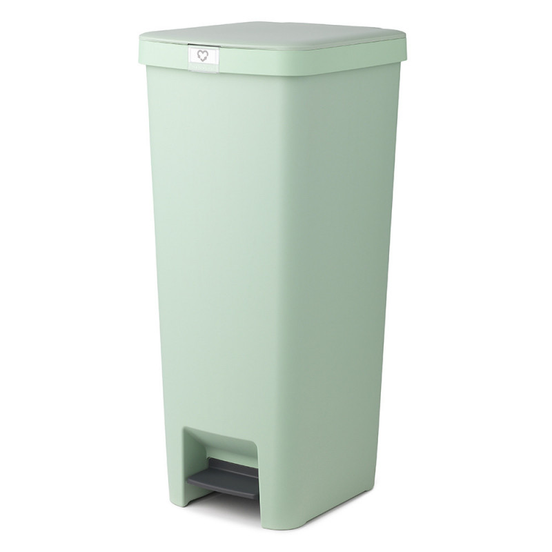 Кош за боклук с педал Brabantia StepUp 1005558, 40 л, Екологични материали, Голям отвор, Светлозелен