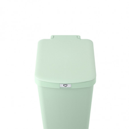 Кош за боклук с педал Brabantia StepUp 1005558, 40 л, Екологични материали, Голям отвор, Светлозелен