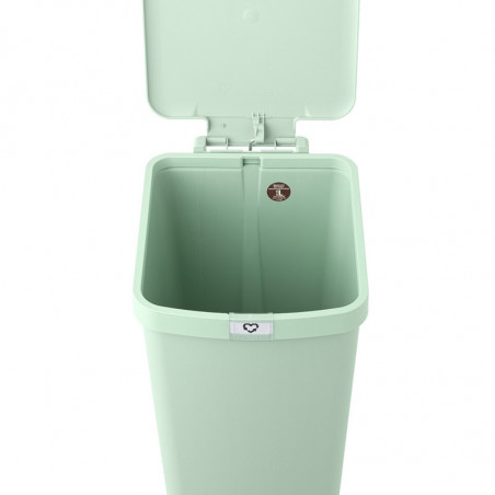 Кош за боклук с педал Brabantia StepUp 1005558, 40 л, Екологични материали, Голям отвор, Светлозелен