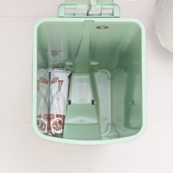 Кош за боклук с педал Brabantia StepUp 1005558, 40 л, Екологични материали, Голям отвор, Светлозелен