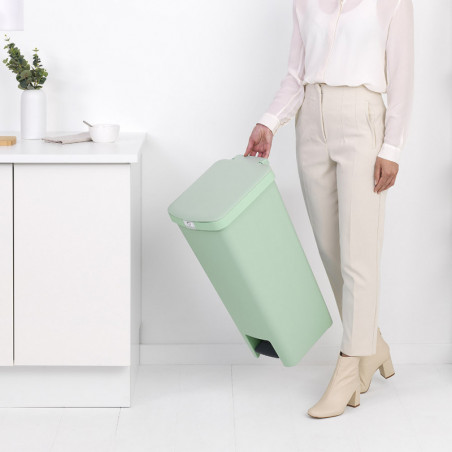 Кош за боклук с педал Brabantia StepUp 1005558, 40 л, Екологични материали, Голям отвор, Светлозелен