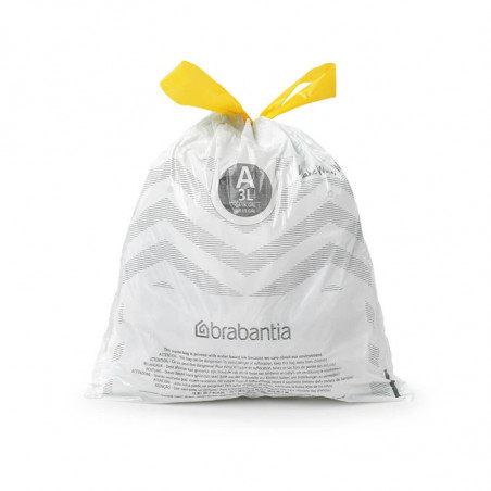 Торбички за кош Brabantia PerfectFit Sort&Go/Touch 1005560, Размер A , 3 л , 40 броя, Бял