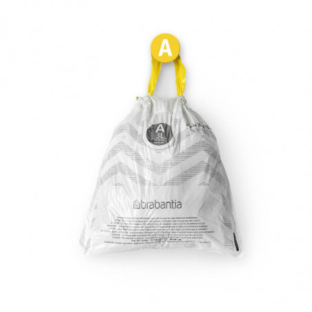 Торбички за кош Brabantia PerfectFit Sort&Go/Touch 1005560, Размер A , 3 л , 40 броя, Бял
