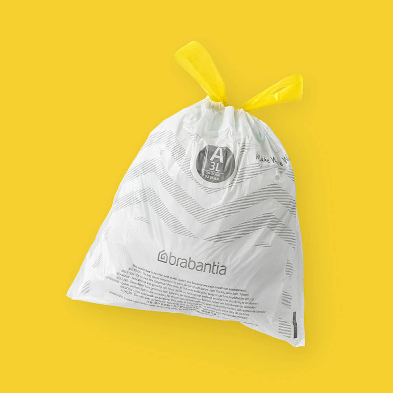 Торбички за кош Brabantia PerfectFit Sort&Go/Touch 1005560, Размер A , 3 л , 40 броя, Бял