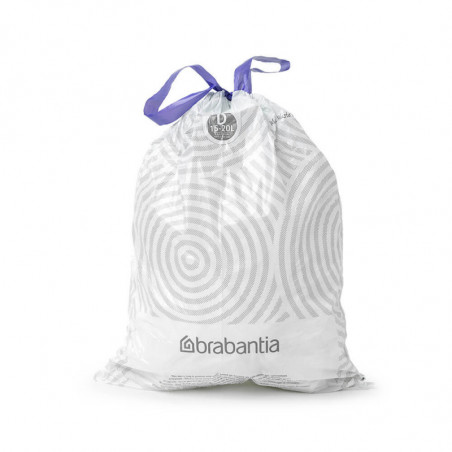 Торбички за кош Brabantia PerfectFit Sort&Go/Built-In 1005567, Размер D, 15-20 л, 10 броя, Бял
