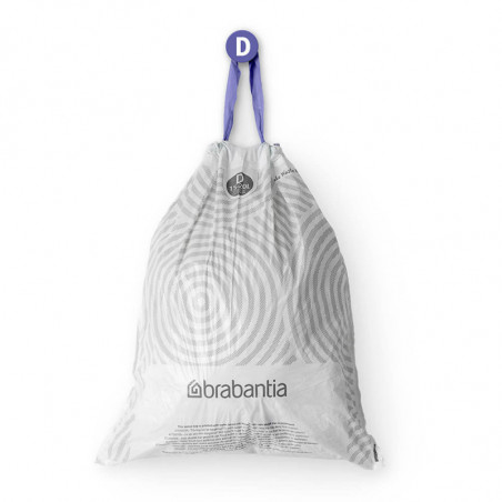 Торбички за кош Brabantia PerfectFit Sort&Go/Built-In 1005567, Размер D, 15-20 л, 10 броя, Бял