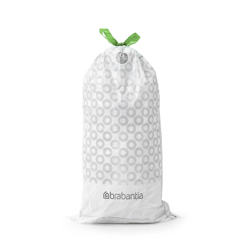 Торба за кош Brabantia PerfectFit NewIcon/Touch 1005570, Размер G, 23-30 л, 10 бр, Бял