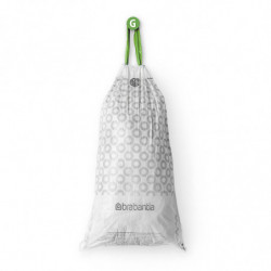 Торба за кош Brabantia PerfectFit NewIcon/Touch 1005570, Размер G, 23-30 л, 10 бр, Бял