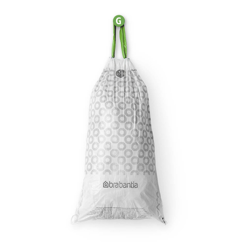 Торба за кош Brabantia PerfectFit NewIcon/Touch 1005570, Размер G, 23-30 л, 10 бр, Бял