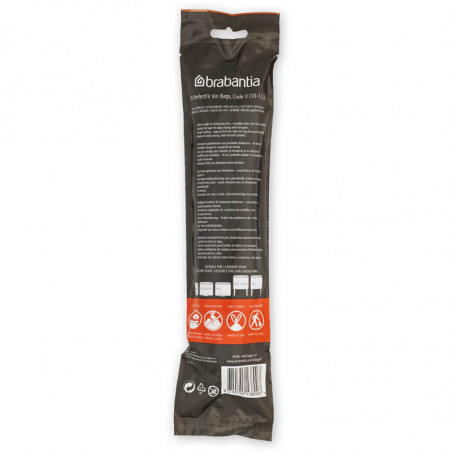Торба за кош Brabantia PerfectFit NewIcon/Bo 1005581, Размер X, 10-12 л, 10 броя, Бял