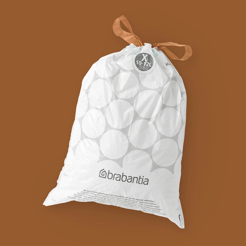 Торба за кош Brabantia PerfectFit NewIcon/Bo 1005581, Размер X, 10-12 л, 10 броя, Бял