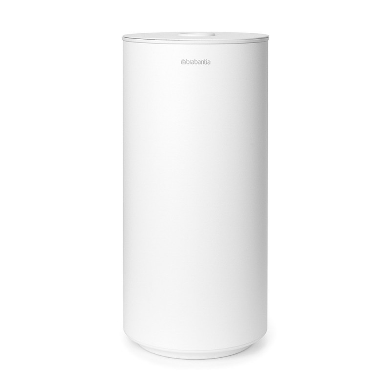Стойка за резервна тоалетна хартия Brabantia MindSet Mineral 1005677, Двойна, Подов или стенен монтаж, Минерално покритие, Бял