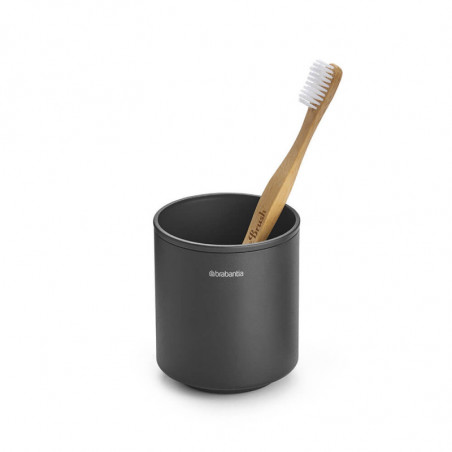 Стойка за четки за зъби Brabantia MindSet 1005684, Лесно почистване, Широк отвор, Минерално покритие, Тъмносив