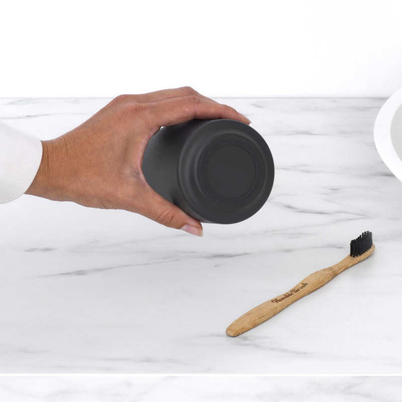 Стойка за четки за зъби Brabantia MindSet 1005684, Лесно почистване, Широк отвор, Минерално покритие, Тъмносив