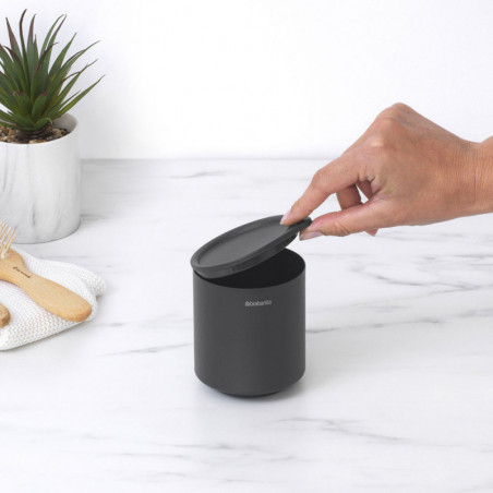 Кутия за аксесоари за баня Brabantia MindSet Mineral 1005686, Противоплъзгаща основа, Минерално покритие, Сив