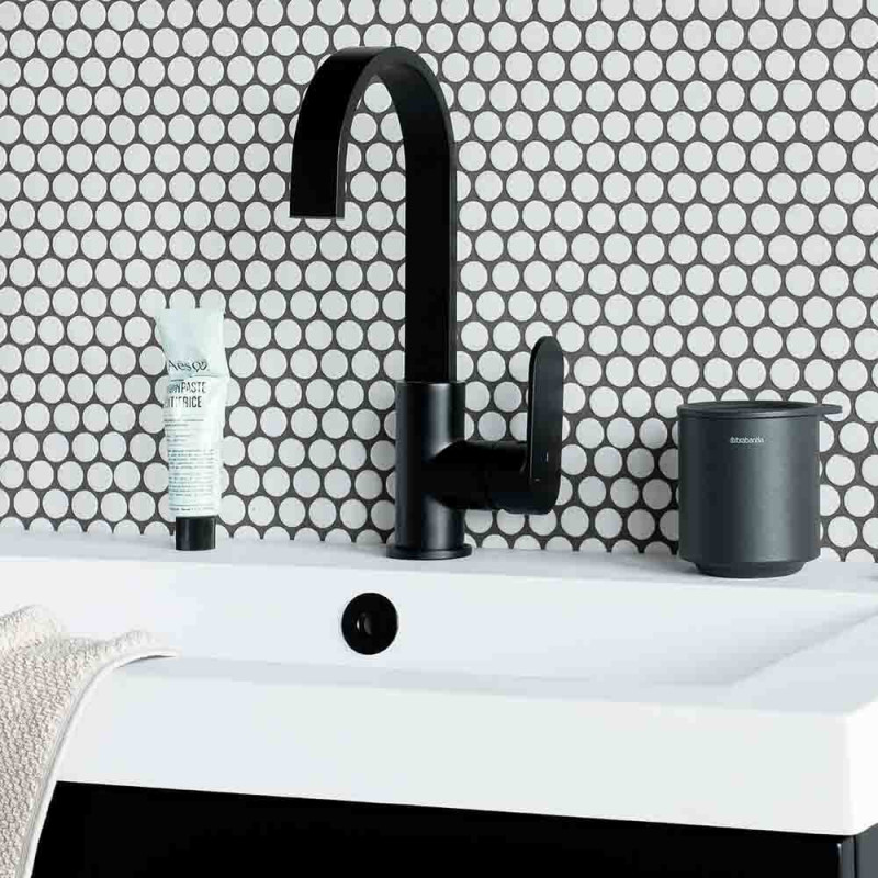 Кутия за аксесоари за баня Brabantia MindSet Mineral 1005686, Противоплъзгаща основа, Минерално покритие, Сив