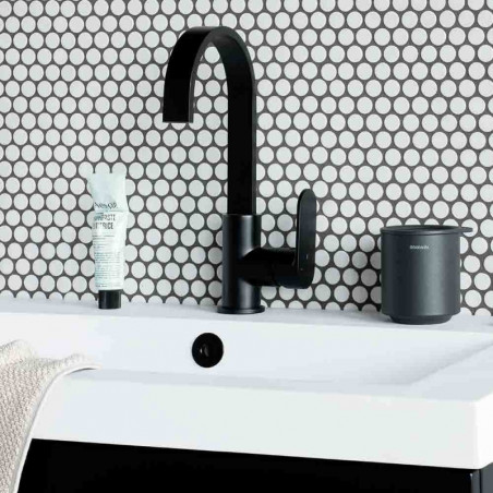 Кутия за аксесоари за баня Brabantia MindSet Mineral 1005686, Противоплъзгаща основа, Минерално покритие, Сив